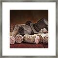 Tapped Out - Wine Tap With Corks Framed Print