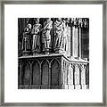 Tarragona Spain Cathedral Statues Bw Framed Print