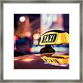 Taxi - Blue Framed Print