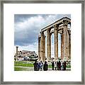 Temple Of Zeus And Acropolis - Athens Greece 2 Framed Print