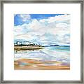 Tenby South Beach Reflections Framed Print
