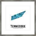 Tennessee Map Art Abstract In Blue Framed Print