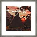 Tepee Sunset Framed Print