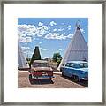 Tepee With Old Cars Framed Print