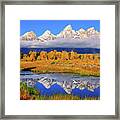 Teton Peaks Reflections Framed Print