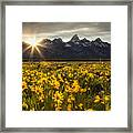 Teton Sunburst Framed Print