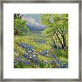 Texas Bluebonnets And Mesquite Framed Print