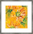 Textured Yellow Sunflowers Framed Print