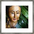 Thai Hand Carved Statue Woman Framed Print