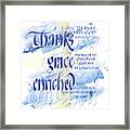 Thanks Grace Framed Print