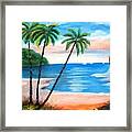 The Beach Colorful Landscape Framed Print