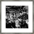 The Beatles In London 1963 Black And White Painting Framed Print