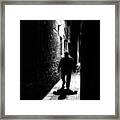 The Big Guy - Venice, Italy - Black And White Street Photography Framed Print