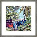 The Blue Cottage Framed Print