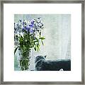The Cat And The Vase Framed Print
