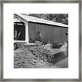 The Eugene Covered Bridge Black And White Framed Print