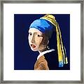 The Girl With A Pearl Earring After Vermeer Framed Print