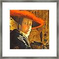 The Girl With The Red Hat After Jan Vermeer Framed Print