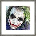 The Joker Watercolor Framed Print