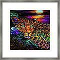 A Leopard On The Tree Framed Print