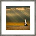 The Lighthouse As The Storm Breaks Framed Print