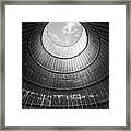 The Little House Inside The Cooling Tower Bw Framed Print