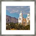 The Mission And The Mountains Framed Print