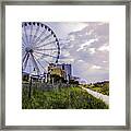 The Myrtle Beach, South Carolina Skywheel At Sunrise. Framed Print