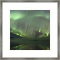 The Northern Lights Over The Denali Highway's Twin Lakes Framed Print