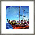 The Pirate Ship Ustka In Sopot Framed Print