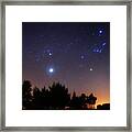The Pleiades, Taurus And Orion Framed Print