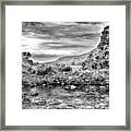 The Rocky Shores Of Wastwater In Greyscale Framed Print