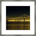The San Francisco Oakland Bay Bridge At Night Framed Print