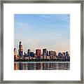 The Skyline Of Chicago At Sunrise Framed Print
