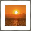 The Smoke From A Forest Fire Gave Us This Tangerine Sky Over 11-mile Reservoir State Park, Colorado. Framed Print