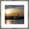 The Sun Coming Up On Cape May Harbor Framed Print