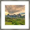 The Sunrise At Meteora - Greece Framed Print