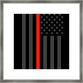 The Symbolic Thin Red Line Us Flag Firefighter Heroes Tribute Framed Print