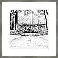 The Terrace In Black And White Framed Print