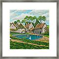 The Village Pond In Wroxton Framed Print