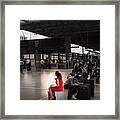 The Woman In The Red Dress Framed Print