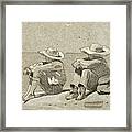 Three Boys On A Beached Dory Framed Print