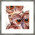 Three Burrowing Owls Framed Print