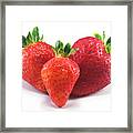 Three Strawberries Framed Print