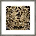 Tibetan Thangka  - Maitreya Buddha Framed Print