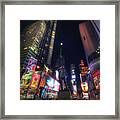 Times Square Moonlight Framed Print