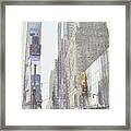 Times Square Street Scene Framed Print