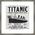 Titanic Vintage Poster Framed Print