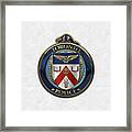 Toronto Police Service  -  T P S  Emblem Over White Leather Framed Print