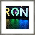 Toronto Sign With Umbrella Silhouette Framed Print